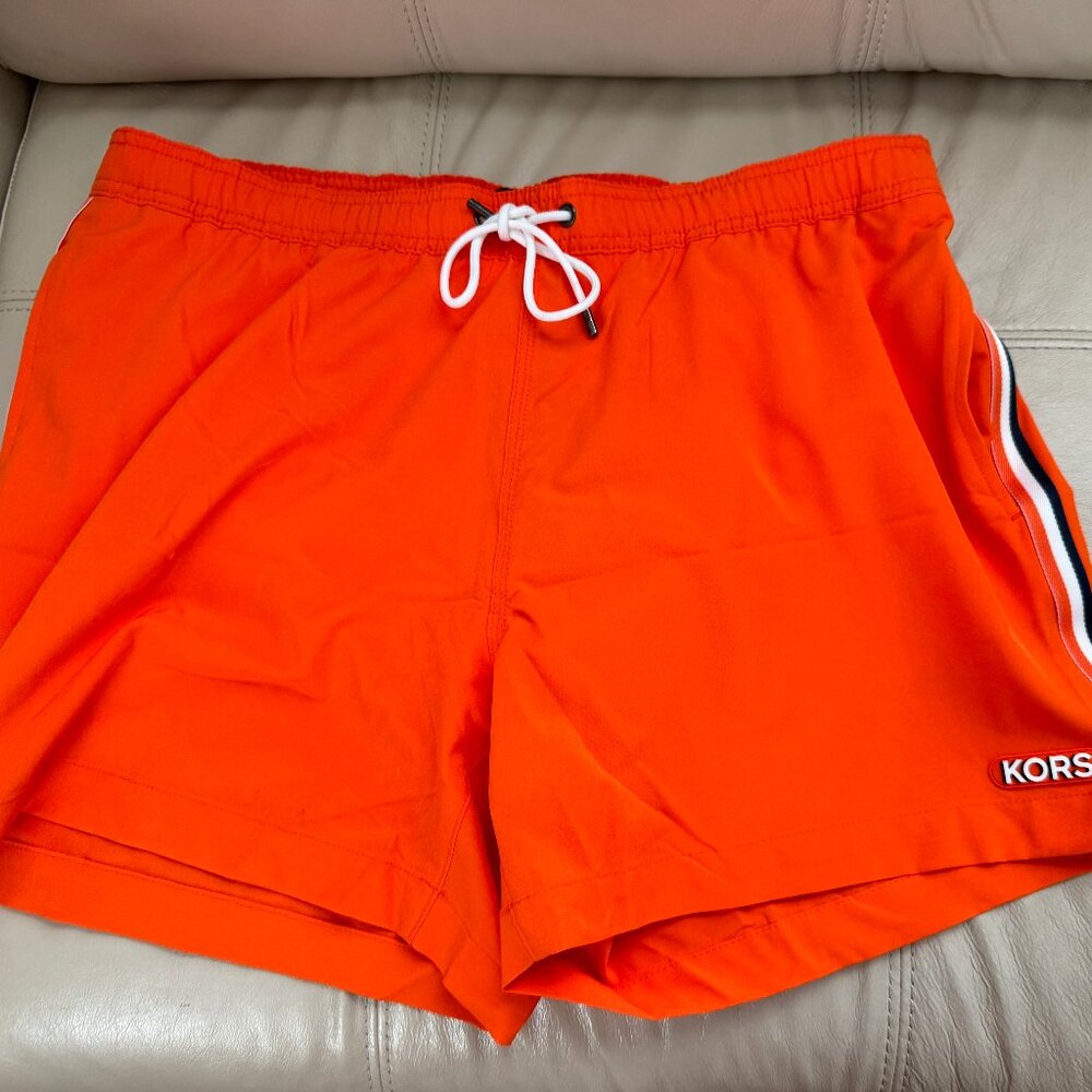 MICHAEL KORS Men's Striped Woven Swim Trunks Holiday CS4700A2RY SALE!!! NEW with